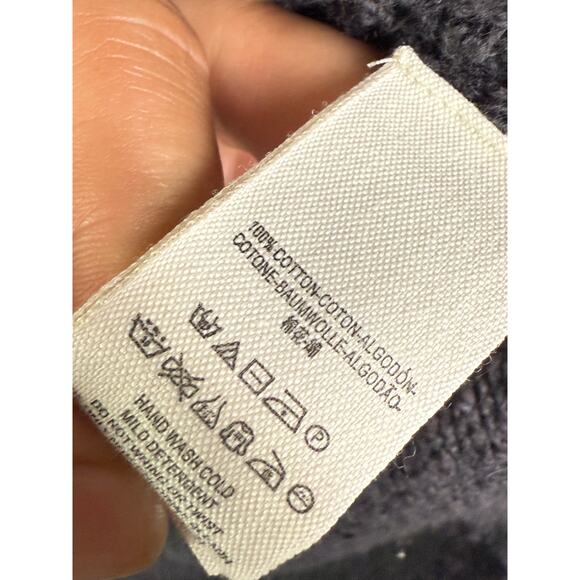 Free People V Neck Oversized Pullover Sweater Black Dark Gray Womens XS Cotton - Picture 3 of 5